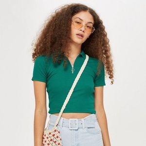 Topshop green polo tee⚡️